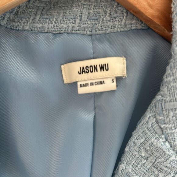 Jason Wu baby blue tweed double breasted blazer gold buttons s small - Picture 3 of 5